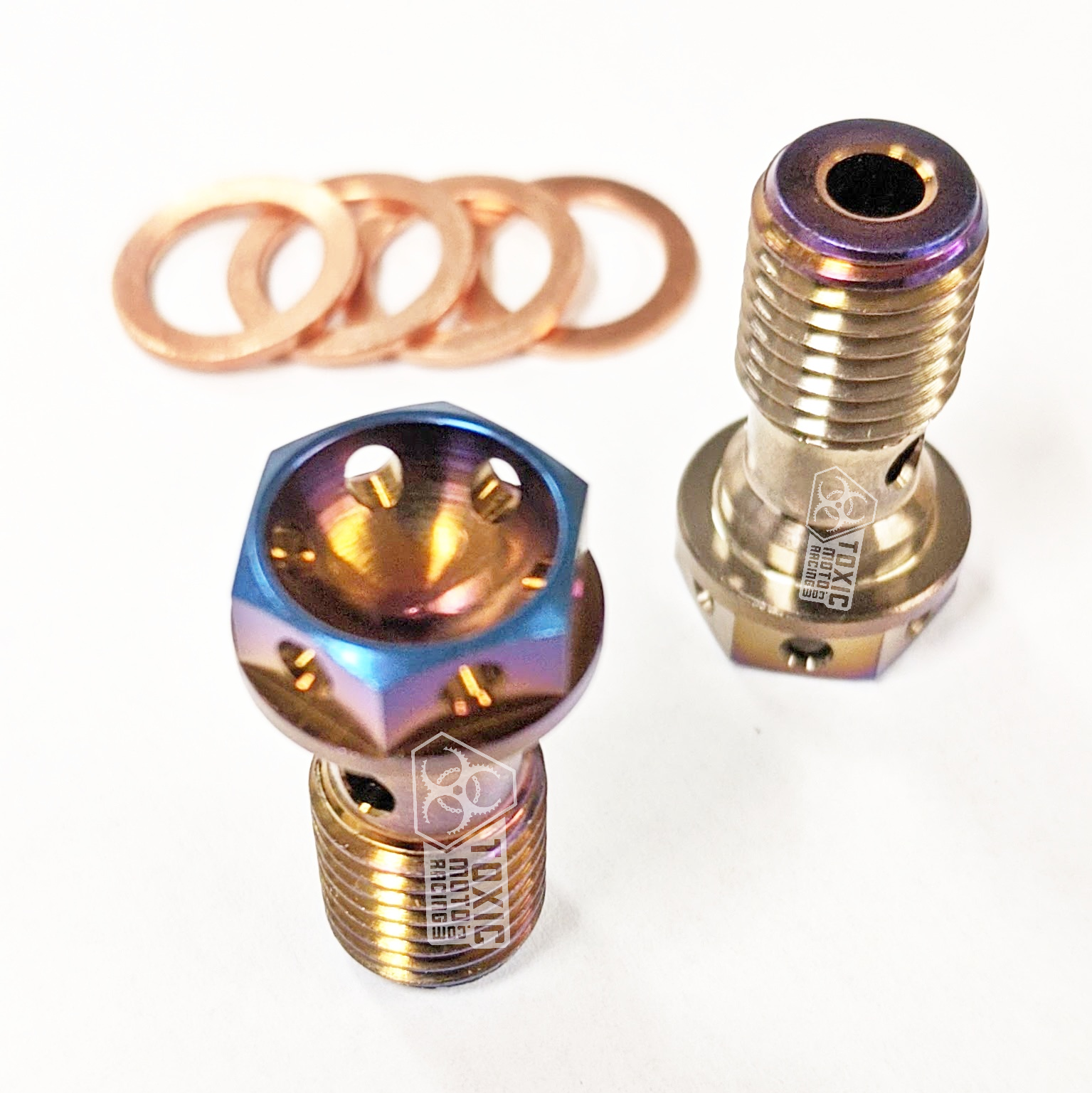 Single Titanium Banjo Bolt – M10 X 1.25 For Brake Calipers, Silver