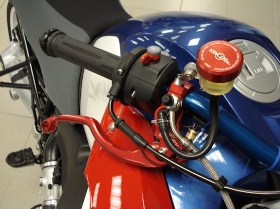 Lever for STREET Bikes with switch clusters between the master cylinder and throttle tube