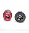 	Front Pro Sliders: Left side replaces the axle nut while the right side simply bolts into the axle.