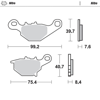 Moto-Master Nitro Rear Brake Pads