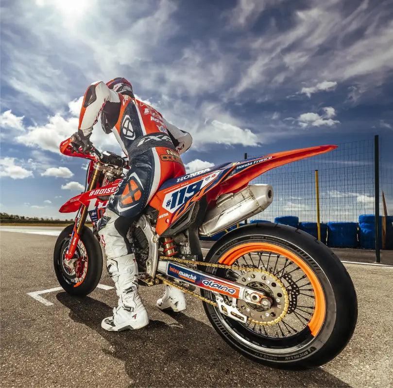 Rigo Salazar on the starting grid with his Luc1 Honda CRF in S1GP