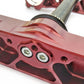 Locking bolts hold the eccentric stem in position.